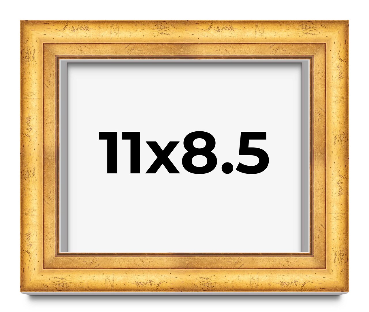 8.5x11 Deep Shadow Box Picture Frame with UV-Resistant Acrylic & Acid Free Backing, Available in 4 Finishes - Gold, Silver, Brown, White